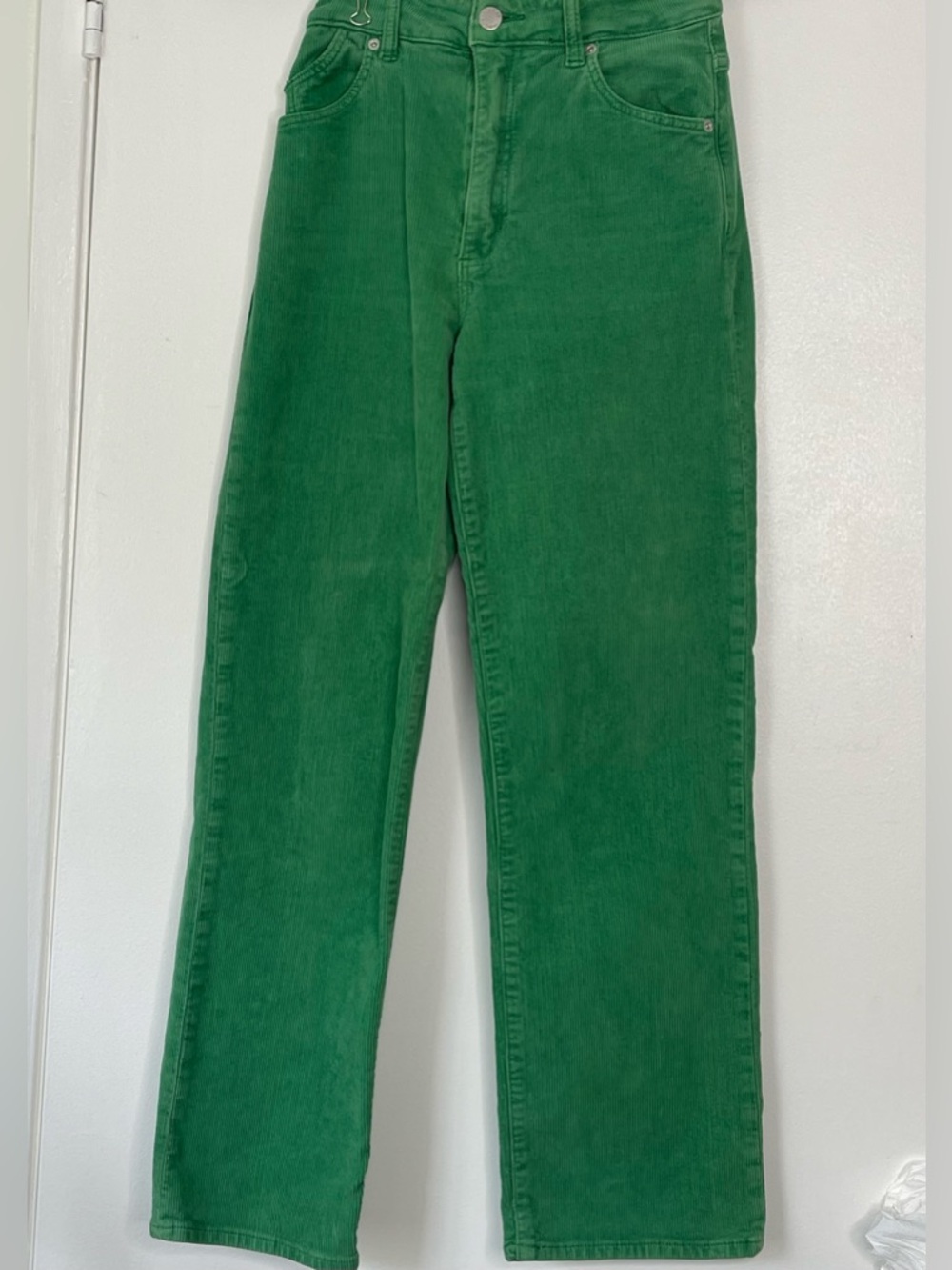 Classic Green Rollas Corduroy Straight-Leg Pants